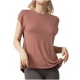 thumbnail image 1 of fatyb Women's Open Back Yoga Tops Short Sleeve Active Shirts Comfy Athletic Tee Tops for Workout Running, 1 of 4