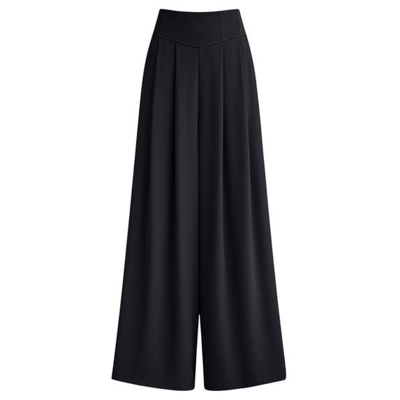 fatyb Women's Pants Pleated High Waist Business Trousers Womens Wide Leg Dress Pants for Work Office