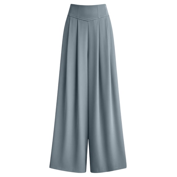 fatyb Women's Pants Pleated High Waist Business Trousers Womens Wide Leg Dress Pants for Work Office