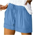 thumbnail image 1 of fatyb Women's Plus Size Shorts Summer Drawstring Casual Shorts Plain Lightweight Shorts with Pockets, 1 of 7