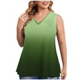 thumbnail image 1 of fatyb Women's Plus Size Tank Tops V Neck Flowy Tunic Shirts Sleeveless Gradient Color Loose Blouses, 1 of 5