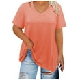 thumbnail image 1 of fatyb Women's Plus Size Tops Short Sleeve Casual Tee Shirts V Neck Blouses Summer Loose Tunic Shirts, 1 of 6
