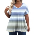 thumbnail image 1 of fatyb Women's Plus Size Tops V Neck Casual Short Sleeve T Shirts Summer Loose Tunic Blouses for Women, 1 of 6
