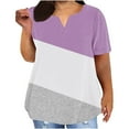 thumbnail image 1 of fatyb Women's Plus Size Tops V Neck Short Sleeve Tee Blouses Printed Summer Casual Loose Tunic Shirts, 1 of 6