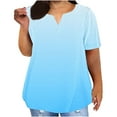 thumbnail image 1 of fatyb Women's Plus Size Tops V Neck Short Sleeve Tee Blouses Printed Summer Casual Loose Tunic Shirts, 1 of 6