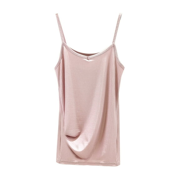 fatyb Women's Ribbed Cami Tops Spaghetti Strap Camisole Sleeveless Tank Womens Comfortable Lounge Shirts