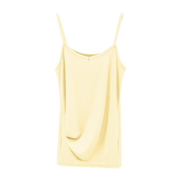 fatyb Women's Ribbed Cami Tops Spaghetti Strap Camisole Sleeveless Tank Womens Comfortable Lounge Shirts
