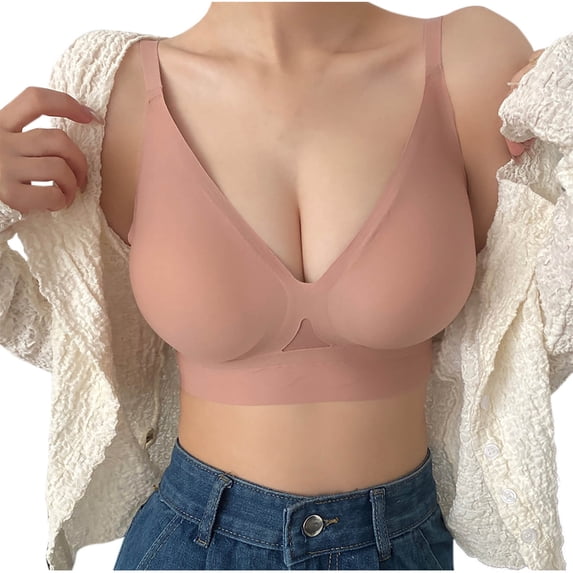 fatyb Women's Seamless Bras No Underwire Padded Bras Full Coverage Soft Support Everyday Bras for Ladies