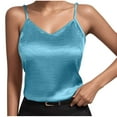 thumbnail image 1 of fatyb Women's Shiny Tank Tops Adjustable Spaghetti Strap Camisole V Neck Party Cami Shirts Clubwear, 1 of 1