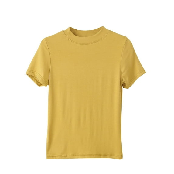 fatyb Women's Short Sleeve Tshirts Crew Neck Casual T Shirts for Women Plain Comfy Summer Lounge Tees