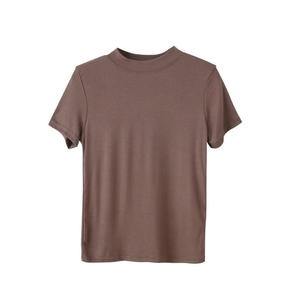 fatyb Women's Short Sleeve Tshirts Crew Neck Casual T Shirts for Women Plain Comfy Summer Lounge Tees