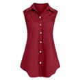thumbnail image 1 of fatyb Women's Sleeveless Button down Shirts Collar Dressy Tank Tops Lace Patchwork Loose Tunic Blouses, 1 of 4