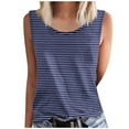 thumbnail image 1 of fatyb Women's Striped Casual Tank Tops Plus Size Crewneck Sleeveless Blouses Loose Summer Tee Shirts, 1 of 4