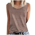 thumbnail image 1 of fatyb Women's Striped Casual Tank Tops Plus Size Crewneck Sleeveless Blouses Loose Summer Tee Shirts, 1 of 4