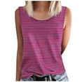 thumbnail image 1 of fatyb Women's Striped Casual Tank Tops Plus Size Crewneck Sleeveless Blouses Loose Summer Tee Shirts, 1 of 4