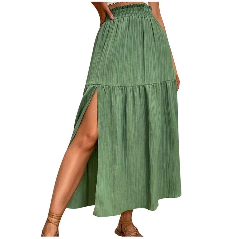 Long skirts with ruffle hem deals