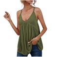 thumbnail image 1 of fatyb Women's Summer Camisole V Neck Spaghetti Strap Tank Tops Backless Pleated Loose Casual Blouses, 1 of 6