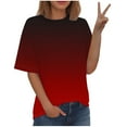 thumbnail image 1 of fatyb Women's Summer Gradient T-Shirts Crewneck Loose Tee Tops Casual Short Sleeve Womens Blouses S-5XL, 1 of 5