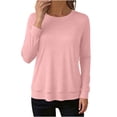 thumbnail image 1 of fatyb Women's Sweatshirt Crew Neck Casual Pullover for Women Long Sleeve Solid Color Loose Tunic Tops, 1 of 6