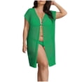 thumbnail image 1 of fatyb Women's Swimsuit Cover up Mesh Knit Open Front Cardigan Beachwear Bathing Suit Coverup for Women, 1 of 6