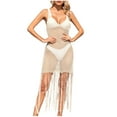 thumbnail image 1 of fatyb Women's Swimsuit Cover up with Tassels Scoop Neck Swimwear Coverup Sleeveless Beach Vacation Dress, 1 of 4