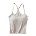 thumbnail image 1 of fatyb Women's Tank Top with Built-In Bra Crop Padded Workout Yoga Tops Slim Spaghetti Strap Camisole, 1 of 7
