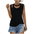 thumbnail image 1 of fatyb Women's Tank Tops Cut out Sleeveless Loose Tunic Casual Plain Summer Basic Tee Shirts for Women, 1 of 7