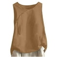 thumbnail image 1 of fatyb Women's Tank Tops Lightweight Sleeveless T Shirts Cotton Solid Color Casual Summer Beach Blouses, 1 of 6
