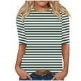 thumbnail image 1 of fatyb Women's Tops Half Sleeve Printed Tee Shirts Casual Loose Crew Neck Tunic Womens Dressy Blouses, 1 of 5