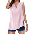 thumbnail image 1 of fatyb Women's V Neck Tank Tops Sleeveless Casual Tshirts Solid Color Summer Lightweight Loose Blouses, 1 of 5