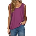 thumbnail image 1 of fatyb Women's V Neck Tank Tops Summer Sleeveless Casual Shirts Solid Color Loose Blouses Tee for Women, 1 of 6