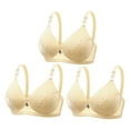 thumbnail image 1 of fatyb Women's Wireless Bras 3 Pack Full Coverage Push up Bras Soft Comfortable Everyday Bras for Women, 1 of 3