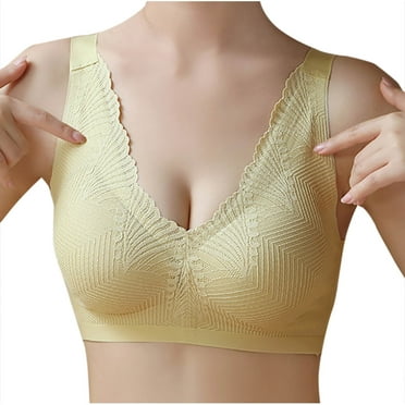 fatyb Women's Wireless Bras Full Coverage Removable Soft Padded Everyday Bras Smooth Back Pullover Bras