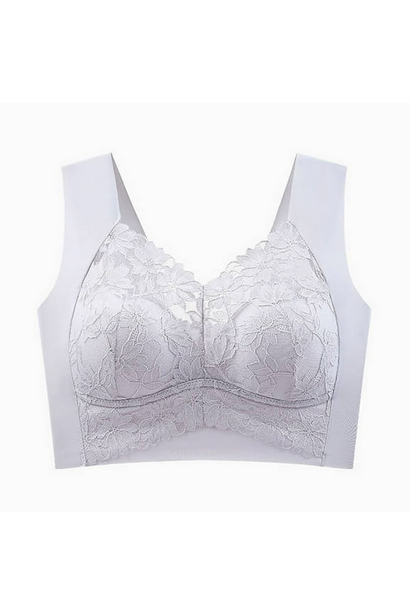 Women's Wireless Lace Bras Full Coverage Push up Pullover Bras Comfort Everyday Bras Sleepwear