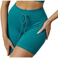 thumbnail image 1 of fatyb Women's Workout Shorts Drawstring Ribbed Biker Shorts Slim High Waist Stretch Athletic Yoga Shorts, 1 of 4