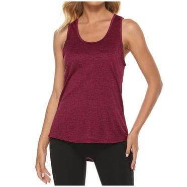 fatyb Women's Workout Tank Tops Open Back Running Shirts Activewear Sleeveless Gym Yoga Athletic Tops