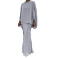 thumbnail image 1 of fatyb Womens 2 Piece Outfits Maxi Skirt Set Long Sleeve Top Matching Long Skirts Elegant Party Formal Sets, 1 of 6