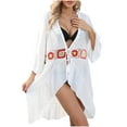 thumbnail image 1 of fatyb Womens Beach Cover up Open Front Patchwork Swimsuit Cardigan Loose Bathing Suit Bikini Coverups, 1 of 5