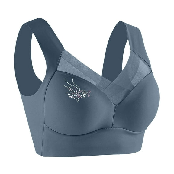 fatyb Womens Bras No Underwire V Mesh Bralettes Full Coverage Soft Padded Ladies Everyday Bras L-5xl