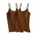 thumbnail image 1 of fatyb Womens Camisole Tops Built in Bra Adjustable Spaghetti Strap Tank Comfy Padded Undershirts 2 Pack, 1 of 2