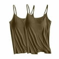 thumbnail image 1 of fatyb Womens Camisole Tops Built in Bra Adjustable Spaghetti Strap Tank Comfy Padded Undershirts 2 Pack, 1 of 2
