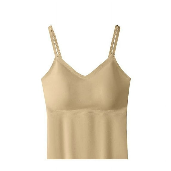 fatyb Womens Camisole with Built in Bra V Neck Spaghetti Strap Tank Tops Comfy Cami Shirts for Women