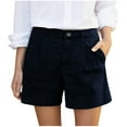 thumbnail image 1 of fatyb Womens Casual Shorts High Waist Button Wide Leg Shorts Lightweight Plain Summer Shorts with Pockets, 1 of 7