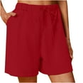 thumbnail image 1 of fatyb Womens Casual Shorts High Waist Drawstring Wide Leg Shorts Plain Lightweight Summer Beach Shorts, 1 of 5