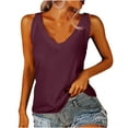 thumbnail image 1 of fatyb Womens Casual Tank Tops V Neck Loose Basic Tee Shirts Sleeveless Solid Color Summer Tunic Blouses, 1 of 6