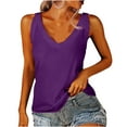 thumbnail image 1 of fatyb Womens Casual Tank Tops V Neck Loose Basic Tee Shirts Sleeveless Solid Color Summer Tunic Blouses, 1 of 6