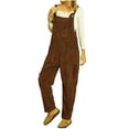 thumbnail image 1 of fatyb Womens Corduroy Overalls Adjustable Strap Romper Fall Winter Casual Jumpsuit Trousers with Pockets, 1 of 3