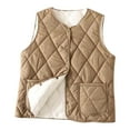 thumbnail image 1 of fatyb Womens Fleece Lined Vest Button down Sleeveless Jacket V Neck Warm Outerwear Coat with Pockets, 1 of 3