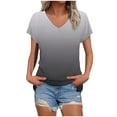 thumbnail image 1 of fatyb Womens Gradient Color T Shirts Casual V Neck Loose Tunic Shirts Short Sleeve Fashion Tee Blouses, 1 of 5
