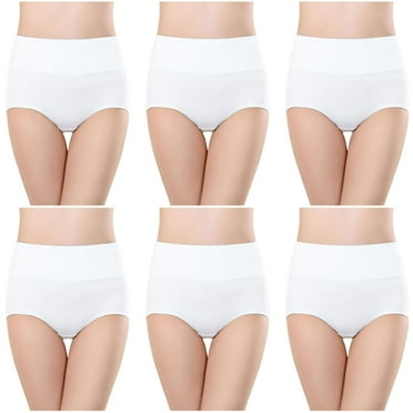 fatyb Womens High Waisted Cotton Underwear Full Coverage Ladies Panties Multipack Regular and Plus Size